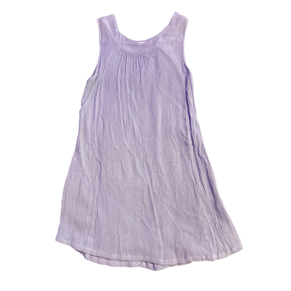 Allen Allen USA Women's Periwinkle Blue Sleeveless Crinkle Tunic Tank Top XS